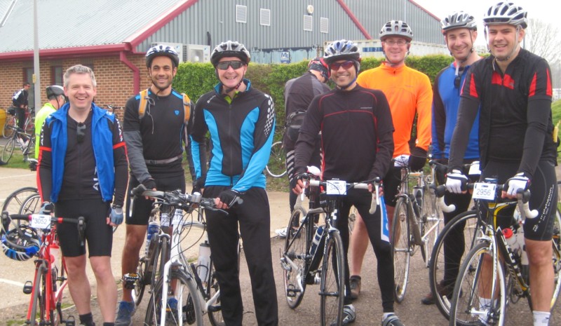 Myself, along with Simon, Jonathan, Alex, Andy, Isaac & Andy. About to take part in the New Forest Spring Sportive 2012 as part of our cycling training for the YFM sponsored ride from Lands End. 