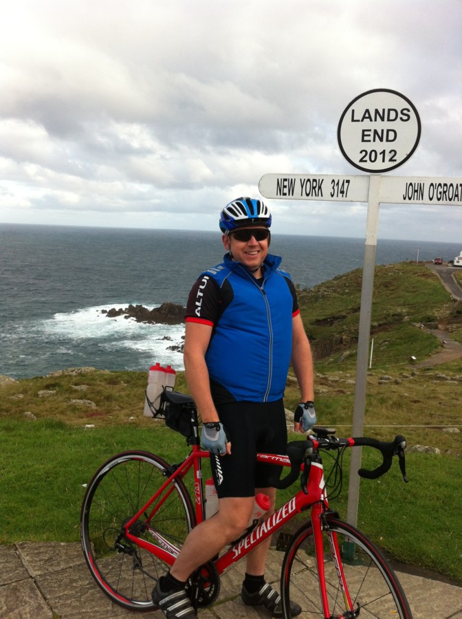 Steve Gordon, lands end (AGAIN!). Windy (AGAIN!). About to cycle to home... 