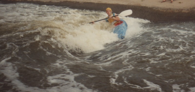 Steve Gordon, canoeing at the rapids course at Holme Pierrepont near Nottingham